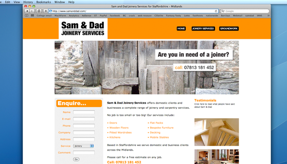 Sam and Dad Website