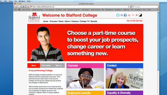 Stafford College website design